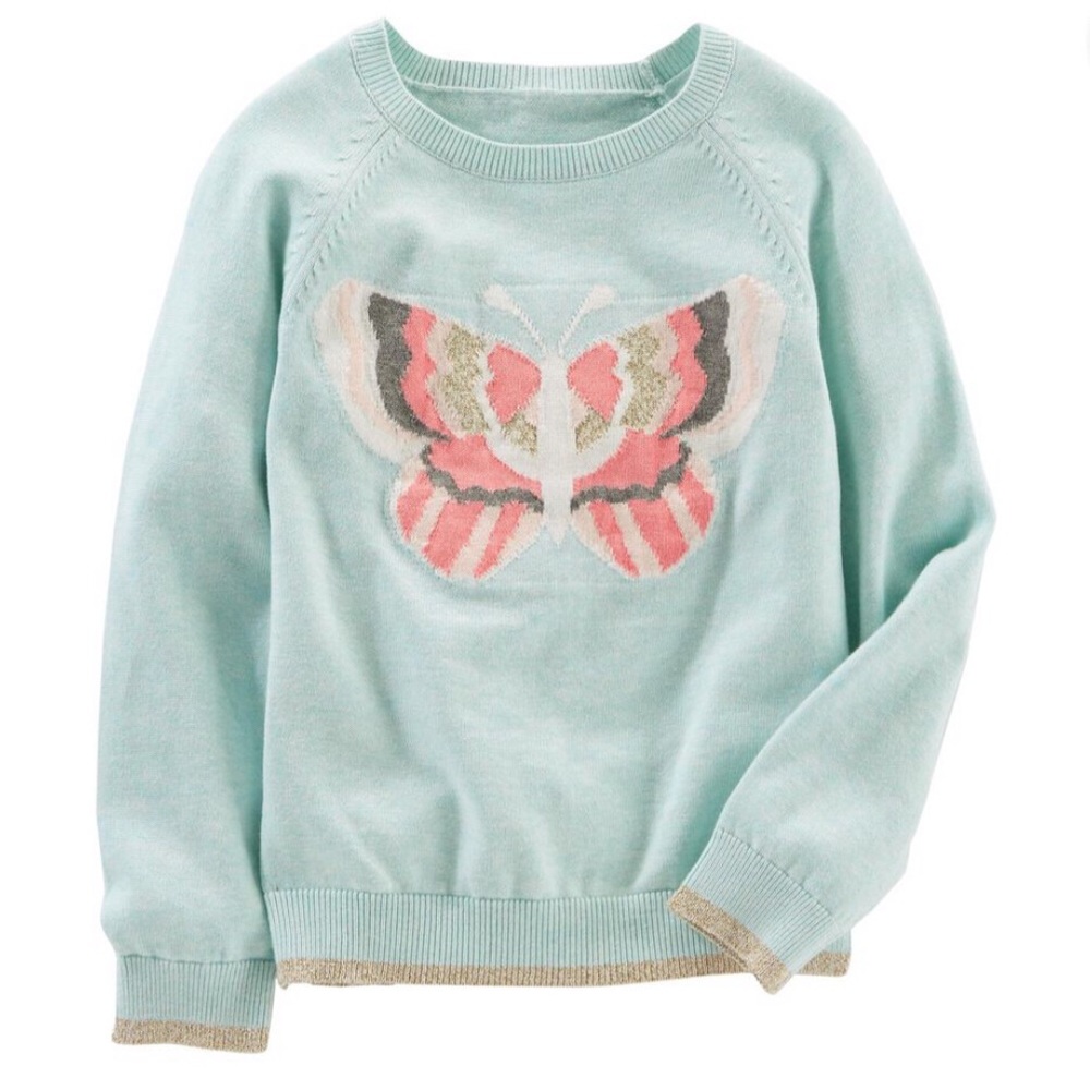 🆕 NWT girls Oshkosh beautiful butterfly sweater
